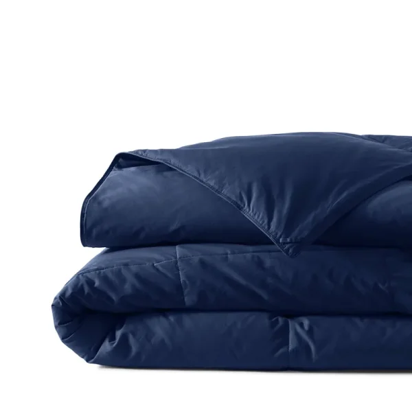 Lands' End Solid Essential Pureloft Box Comforter, Blue, Full/Queen