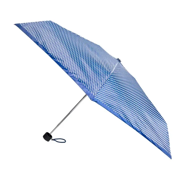 Totes Micro Mini Manual Compact Umbrella, NeverWet Technology (Navy Polka Dot)