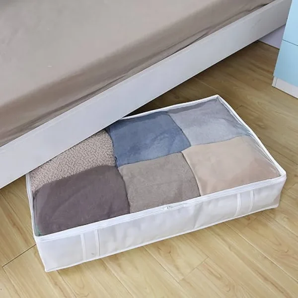 Mainstays Underbed Jumbo Non Woven Closet Organizer Storage Bag, Arctic White
