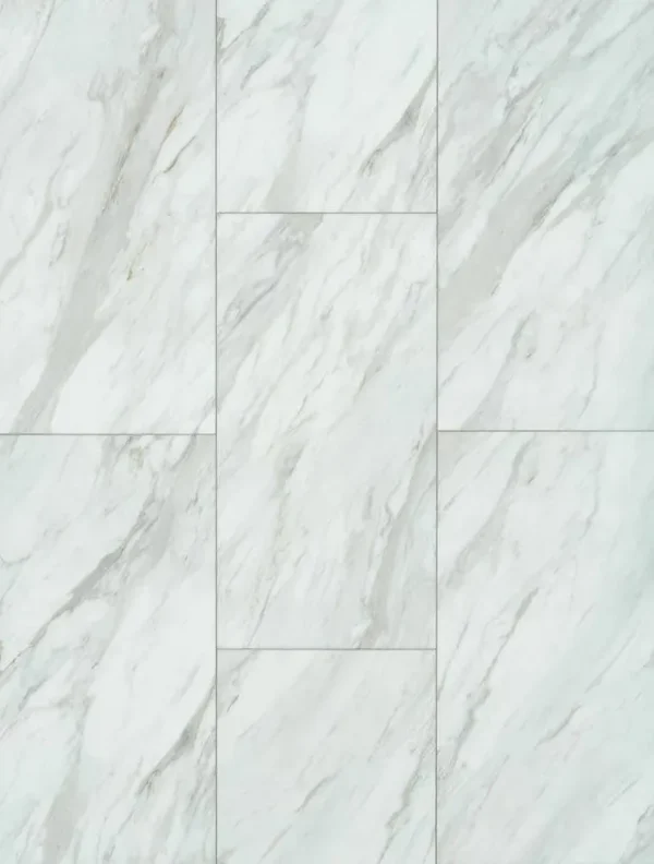 SMARTCORE Gardena Marble 20-mil x 12-in W x 24-in L Interlocking Luxury Vinyl Tile Flooring (15.83-sq ft/ Carton) in Off-White | LX92600193