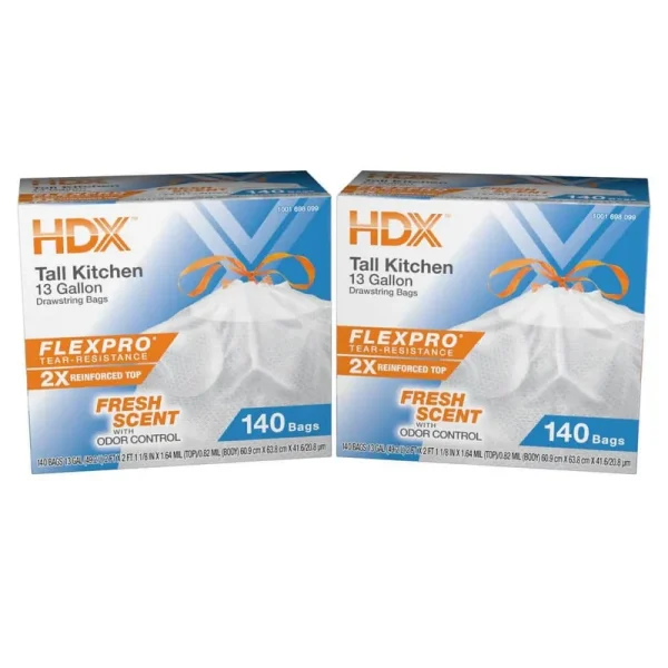 Flexpro 13 gal. Reinforced Top Fresh Scent Kitchen Trash Bag (280-Count)