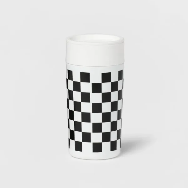 Room Essentials Double Wall Coffee Tumbler - Checkered - 12 oz