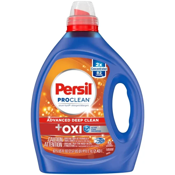 Persil ProClean Liquid Laundry Detergent, OXI Power Technology, 2x Concentrated, Blue, 82 Loads, 82.5 fl oz