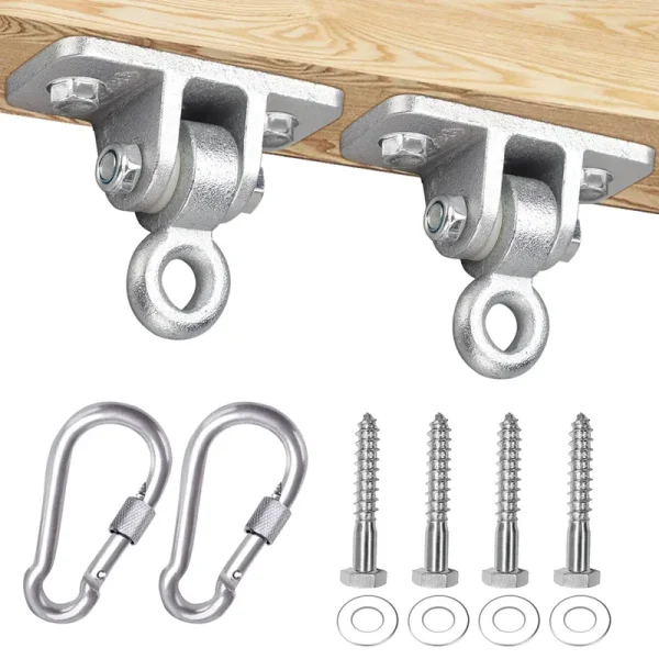 BETOOLL 2400 lb Capacity Heavy Duty Swing Hangers for Wooden Sets Playground Porch Indoor Outdoor & Hanging Snap Hooks