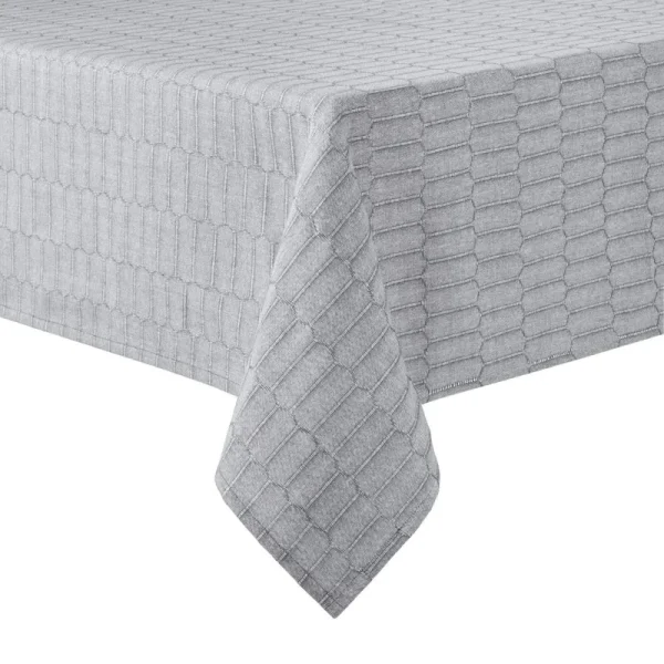 Martha Stewart Honeycomb Tablecloth, 60"x102", Charcoal Grey