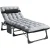 A-Black bed frame black/grey cotton pad