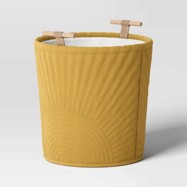 Large Quilted Storage Basket Yellow - Pillowfort