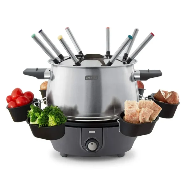 Dash 3 Qt. Deluxe Fondue Maker - Grey