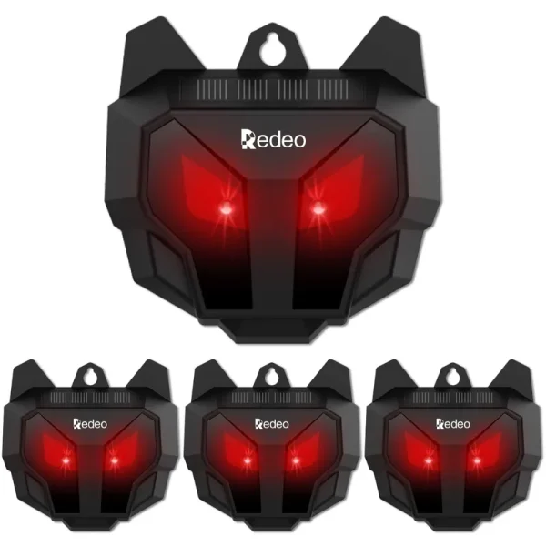 Redeo Solar Nocturnal Animal Repeller Predator Control Light Coyote Repellent Devices Waterproof Fox Raccoon Skunk Deer Deterrent with Red LED