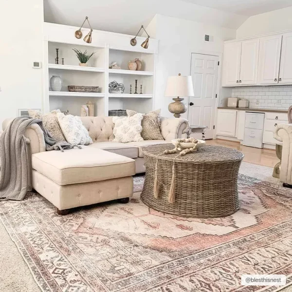 Hauteloom Arncliffe Washable Area Rug | Traditional Medallion Rug