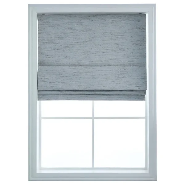 Belmar Washable Cordless Room Darkening Woven Fabric Roman Shades for Windows Pull-Down Blind for Home, Bedroom, Living Room, Kitchen, Two-Tone