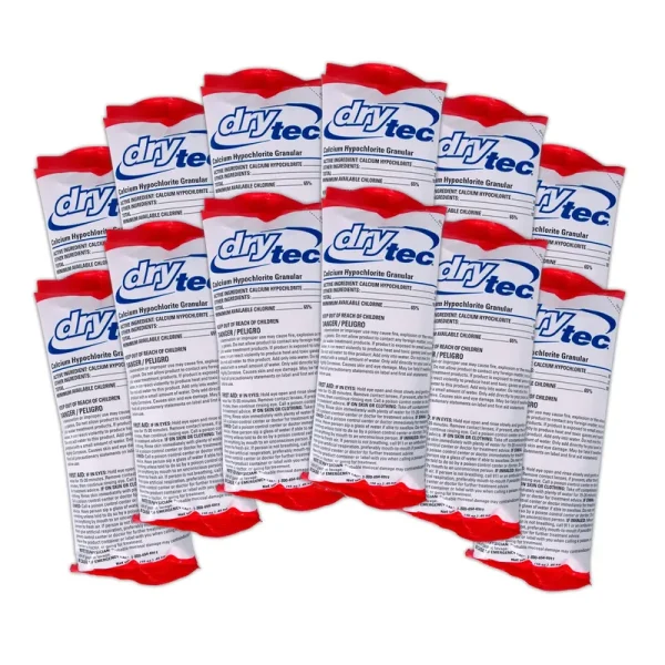 Dry Tec 1-1901-12 Calcium Hypochlorite Chlorinating Shock Treatment for Swimming Pools, 1-Pound, 12-Pack