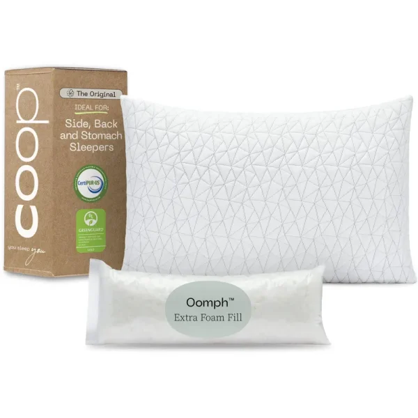 Coop Home Goods Premium Adjustable Loft Hypoallergenic Memory Foam Pillow