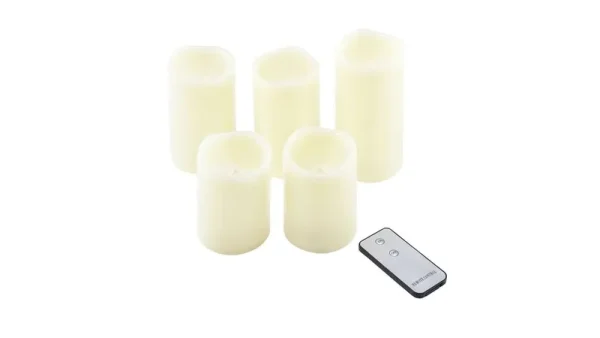 Red Shed 5 Pack LED Pillar Candle Set with Remote
