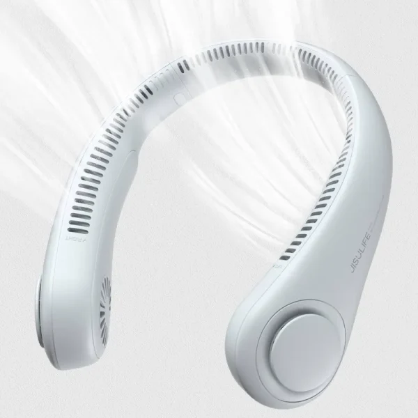 JISULIFE Portable Neck Fan Wearable Personal Fan 4000 mAh Battery Powered Bladeless Fan with 3 Speeds