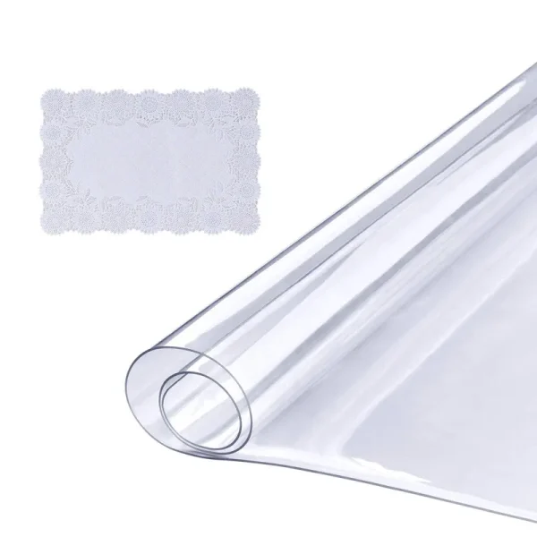 VEVOR 36 x 72 in. Clear Table Cover Protector Table Cover - 1.5 mm Thick PVC Plastic Tablecloth Waterproof Desktop Protector for Writing Desk