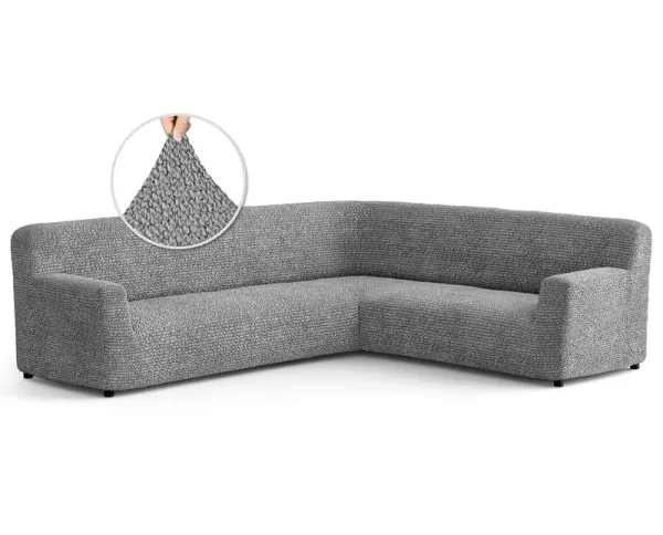 PAULATO by GA.I.CO. Sectional Sofa Cover - Corner Sofa Slipcover - Soft Polyester Couch Slipcovers - 1-Piece Form Fit Stretch Furniture Cover -