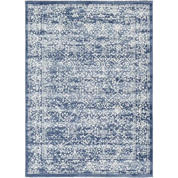 DeSoto Power Loom Navy/Denim Rug Laurel Foundry Modern Farmhouse Rug Size: Rectangle 5'3" x 7'1"