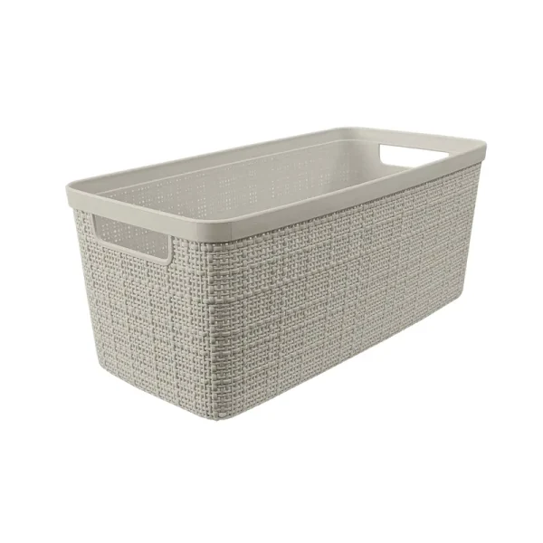 Curver Jute Cream Plastic Storage Basket | Half Medium | Michaels