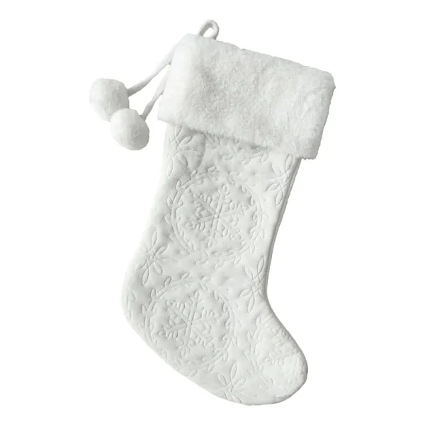 20" White Faux Fur Christmas Stocking by Ashland | Michaels