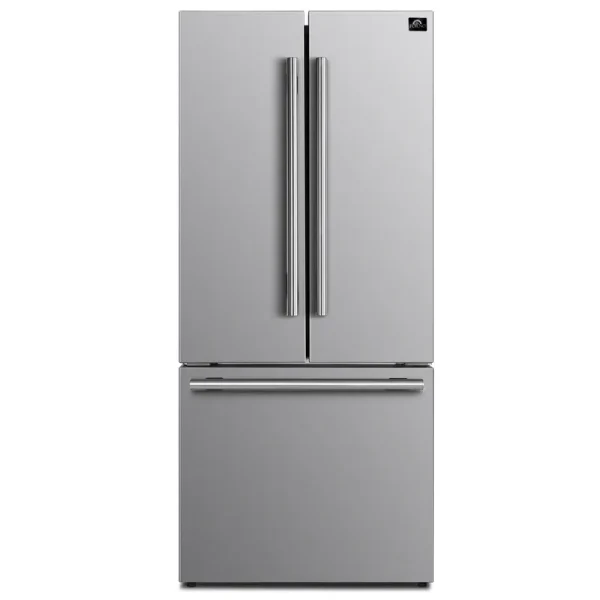 Forno 31 inch 17.5 Cu ft French Door Refrigerator with Ice Maker in Stainless Steel - FFFFD1974-31SB
