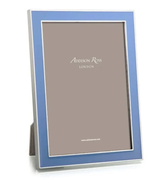 Addison Ross Periwinkle Blue Enamel Picture Frame 4 x 6 inch Silver-Plated FR1056