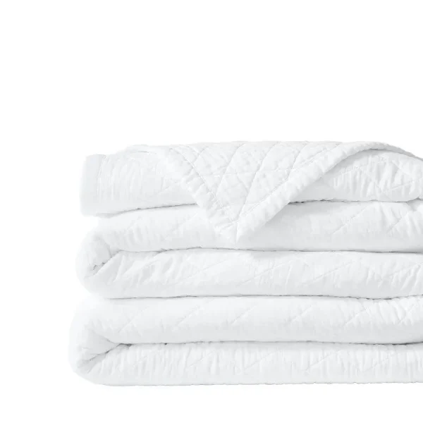 Lands' End Solid Diamond Double Voile Quilt, Natural, Full/Queen