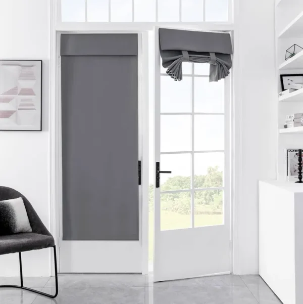Mecodeco 100 Blackout Door Curtains, French Door Curtains for Privacy, Easy Installed Tricia Door Panels, Front Door Sidelight C