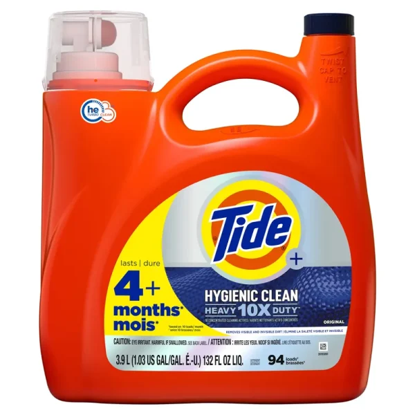 Tide Hygienic Clean Heavy 10x Duty Liquid Laundry Detergent, Original Scent - 132 fl oz