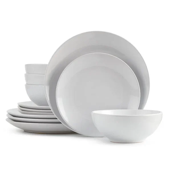 The Big One Solid Coupe 12-pc. Dinnerware Set, White