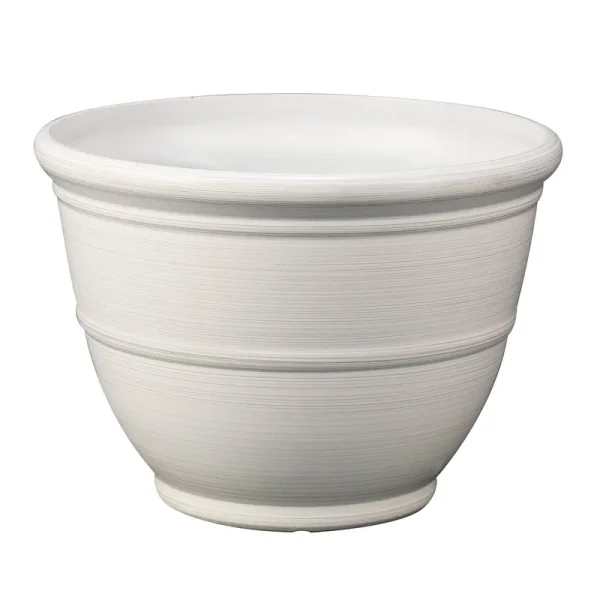 Mainstays Ferenza Recycled Resin Planter, White, 14in x 14in x 10in, Size: 14 inch