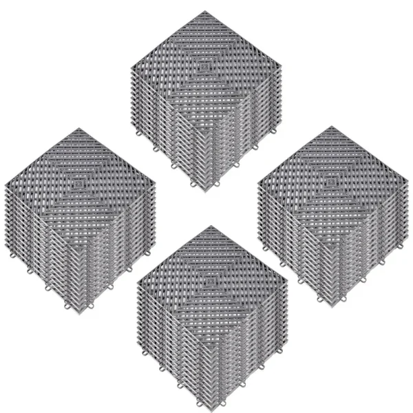 VEVOR Drainage Tiles Interlocking 50 Pcs Gray, Rubber Tiles 12x12x0.5 Inches, Deck Tiles Outdoor Floor tiles, Outdoor Interlocking tiles, Deck
