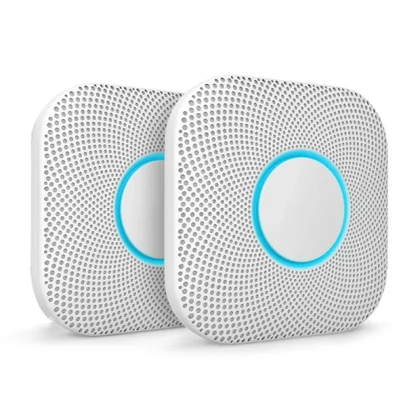 Nest Protect (2nd Generation) Smoke & Carbon Monoxide Alarm - Wi-Fi/Bluetooth 4.0 LE/802.15.4 - Android/iOS - White - 2 Pack