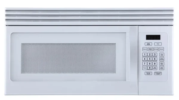 Black+Decker EM044KJNP10A 1.6 - Cu. Ft. Over - the - Range Microwave with Top Mount Air Recirculation Vent, White
