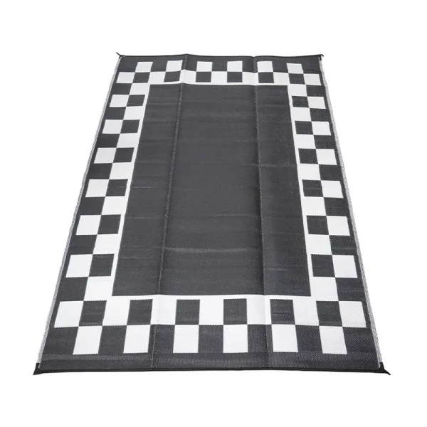 Camping World Venture Forward Checkered Frame Reversible RV Patio Mat