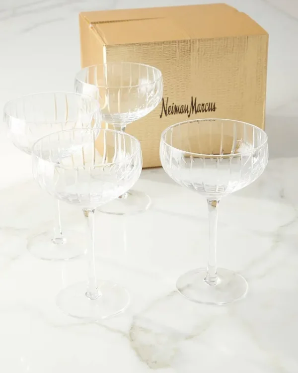 Neiman Marcus Cut Coupe Glass, Set of 4