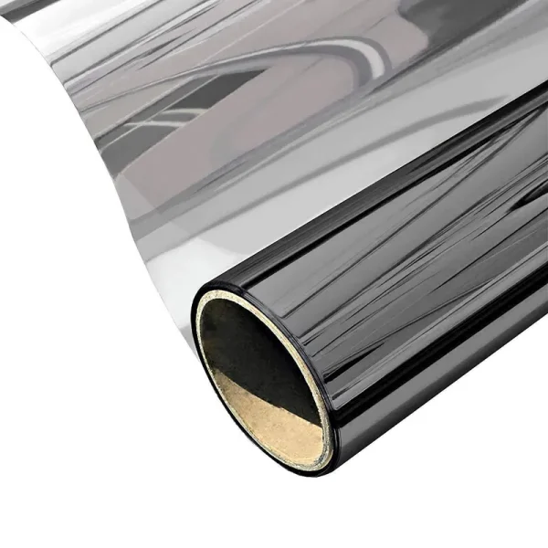 Heat Blocking Window Film, One Way Mirror Reflective Glass Tint Non-Adhesive Static Cling for Home & Office Daytime Privacy, Heat Control, UV
