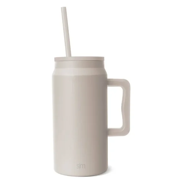 Simple Modern 50 oz Mug Tumbler with Handle and Straw Lid Reusable Insulated Stainless Steel Large Travel Jug Water Bottle Gifts