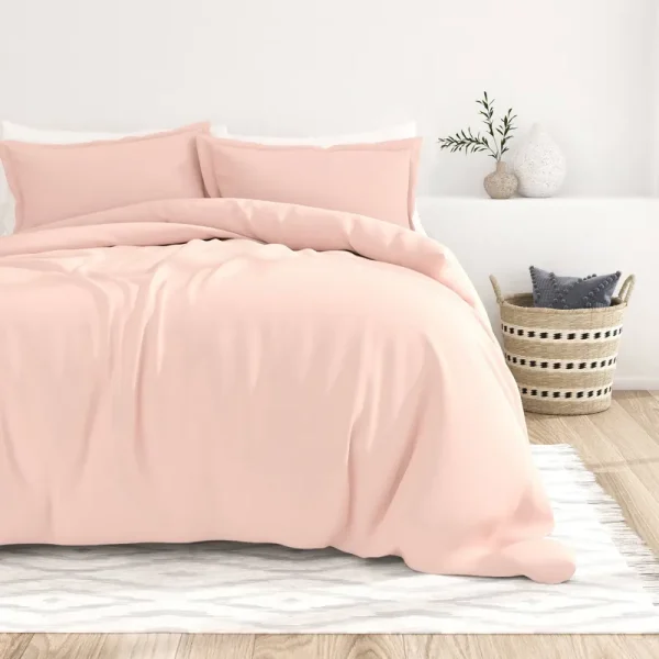 Home Collection Premium Ultra Soft 3 Piece Duvet Cover Set Full/Queen - Blush