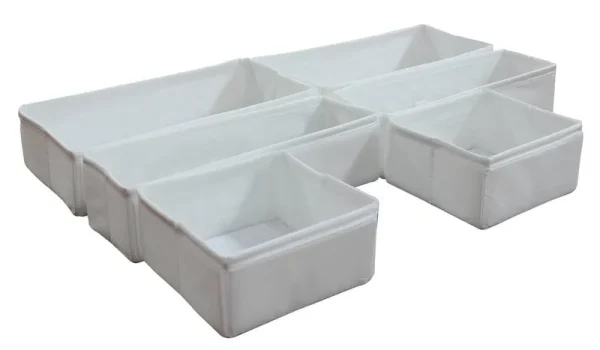 Mainstays Drawer Organizer Set 6 Piece, White