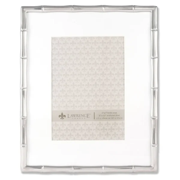 Lawrence Frames 710180 Silver Metal Bamboo 8x10 Matted for 5x7 Picture Frame