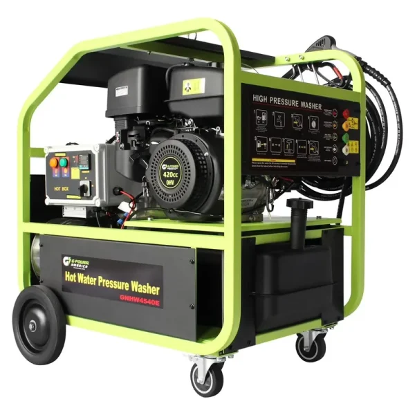 Green - Power America Brand Commercial Hot Water Pressure Washer GNHW4540E 4500PSI, 4GPM