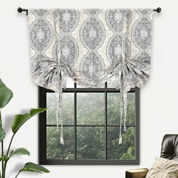 Ivalee Tie Up Adjustable Balloon Damask Blackout Thermal Outdoor Rod Pocket Single Curtain Panel Bungalow Rose