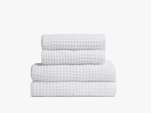 Parachute Turkish Cotton Waffle Bath Towel in White