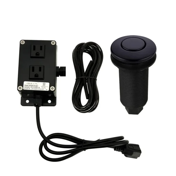 Garbage Disposal Kitchen Air Switch Kit - Matte Black