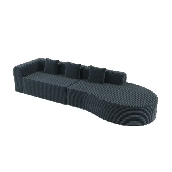AECOJOY 134’’ Modern Sectional Couches 1400LBS Oversized L-Shaped Curved Sofa