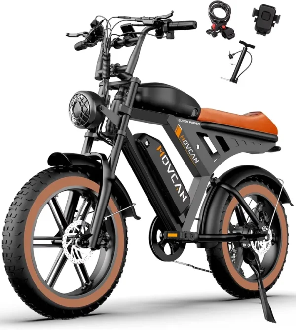 Movcan V30max Dual Battery Electric Bike for Adult, 1500W 20" Fat Tire 48V 31.2AH Removable Battery, 32MPH 7 - Speed Hydraulic Brake Off - Road Mountain Ebike UL2849