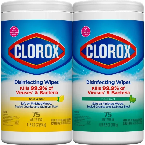Clorox Disinfecting Wipes, Fresh Scent/Citrus Blend - 2 pack, 75 wipes each