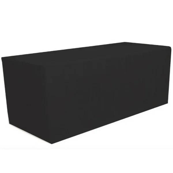 GW Linens Black 6' ft. Fitted Polyester Tablecloth Table Cover
