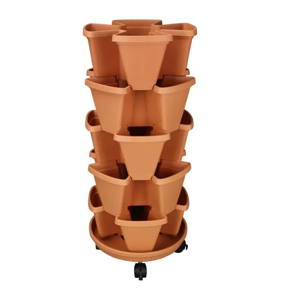 Style Selections 4-Pocket Vertical Garden Planter - Clay - Each